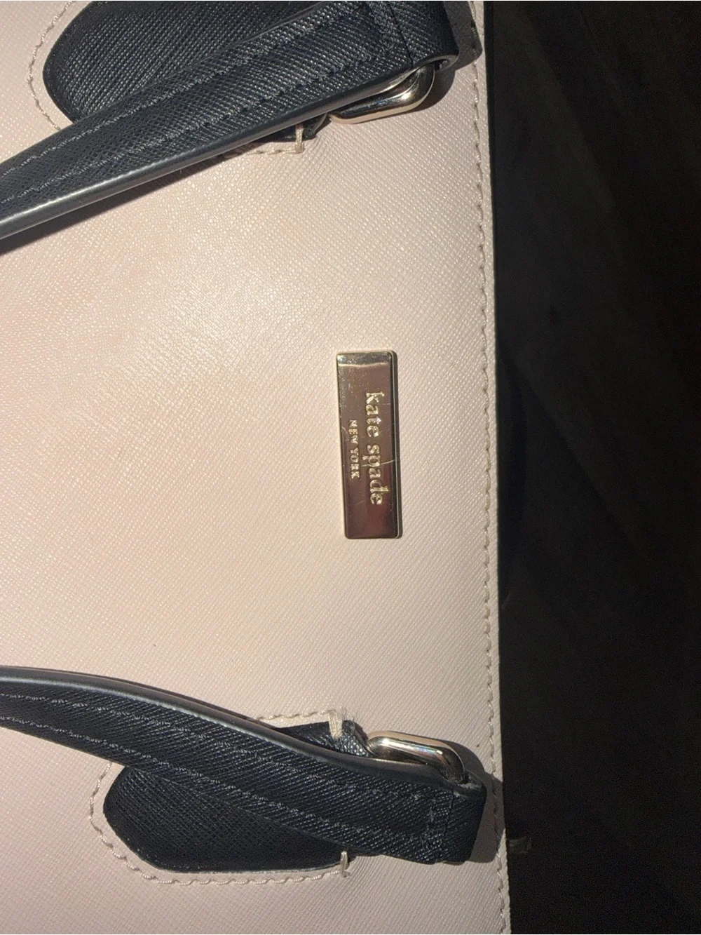 kate spade Blush and Black Satchel with Crossbody Strap